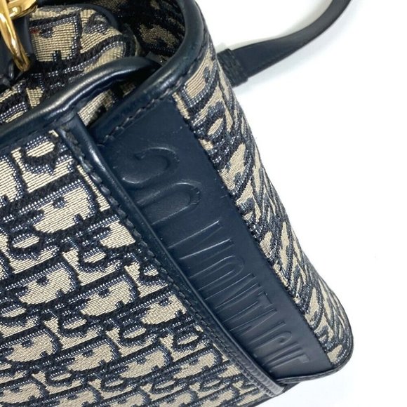 Dior M9319UTZQ Oblique Bobby Shoulder Bag Canvas/Leather Navy - Picture 10 of 13